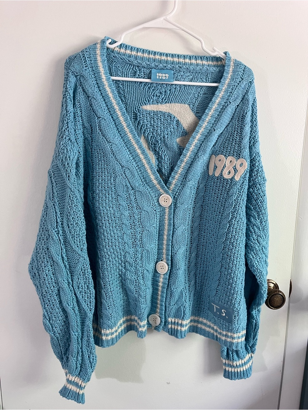 Taylor Swift Blue Cable-Knit 1989 Cardigan MD/LG